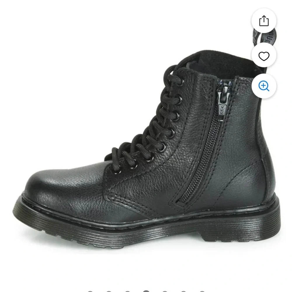 Dr Martens Pascal Moo Boots Black Leather Lace-Up Boots - Picture 2 of 16